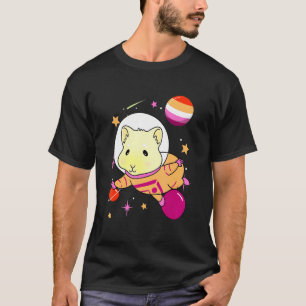 Lesbian Guinea Pig Orange Pink Lesbian Pride T-Shirt
