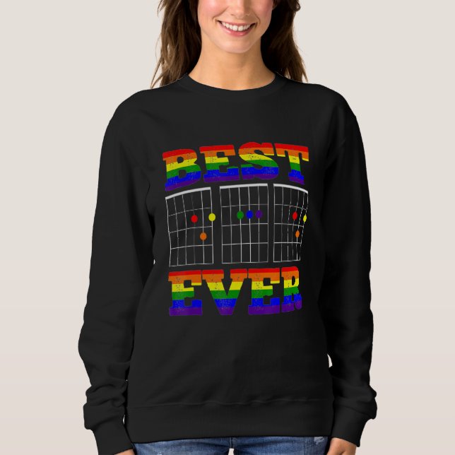 Lesbian Guitarist Best Dad Ever Lgbt Gay Pride D A Sweatshirt (Front)