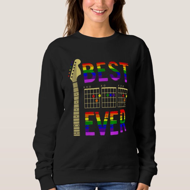 Lesbian Guitarist Best Dad Ever Lgbt Gay Pride D A Sweatshirt (Front)