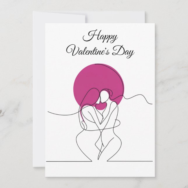 Lesbian Happy Valentines Day Sapphic Holiday Card (Front)