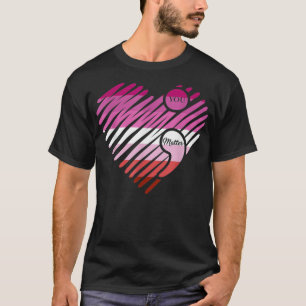Lesbian Heart Pride Flag LGBTQ Inspirational LGBT T-Shirt