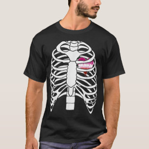 Lesbian Heart Rib Cage Pride Flag LGBTQ Cool LGBT  T-Shirt