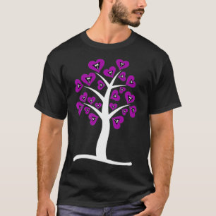 Lesbian Heart Tree LGBTQ Cute Subtle Pride Flag Co T-Shirt