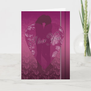 Lesbian I love You Card, With Female Silhouette Card