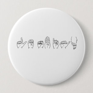 Lesbian in Sign Language 10 Cm Round Badge