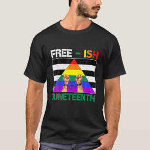 Lesbian Junenth Freeish Since 1865 Lgbt Gay Rainbo T-Shirt