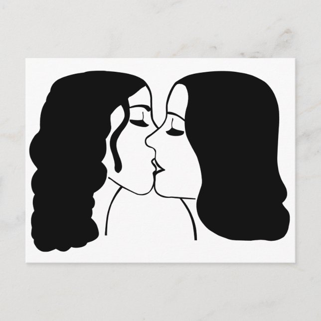 Lesbian Kiss Postcard (Front)