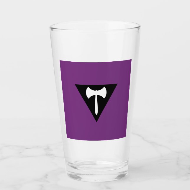 Lesbian Labrys Pride Flag Glass (Front)
