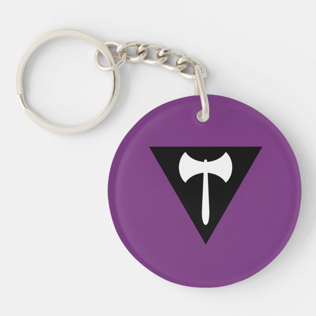 Lesbian Labrys Pride Flag Key Ring (Front)