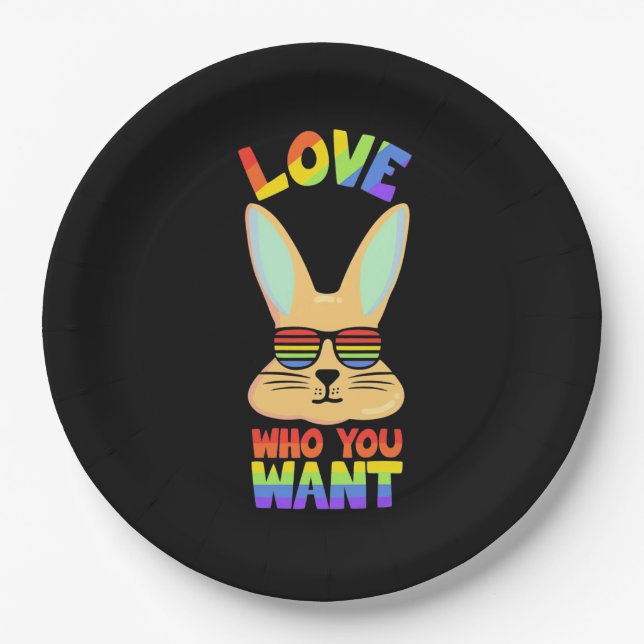 Lesbian LGBT Rabbit Paper Plate (Front)