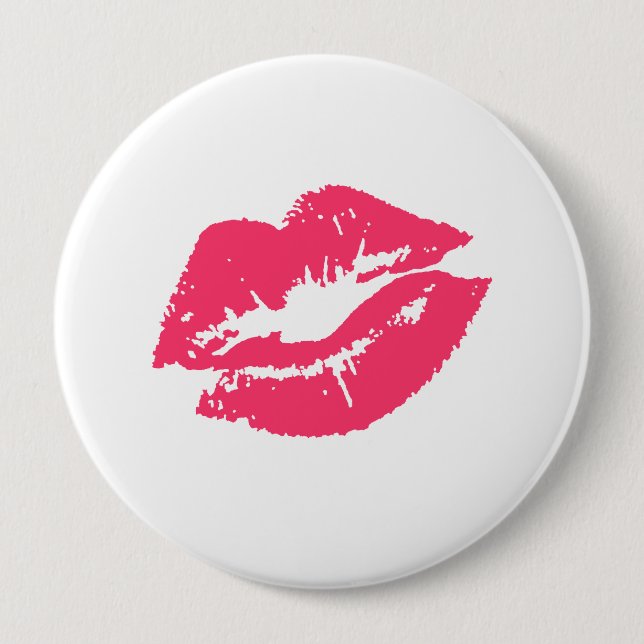 LESBIAN LIPS SYMBOL 10 CM ROUND BADGE (Front)