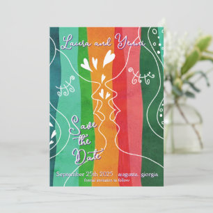 Lesbian Love Doodle Save The Date