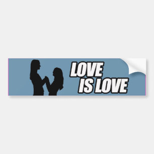 LESBIAN LOVE IS LOVE -.png Bumper Sticker