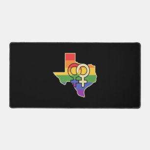 Lesbian Love Texas Design for proud LGBT+ Texans Desk Mat