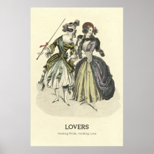 Lesbian Lovers at Masquerade Ball Poster