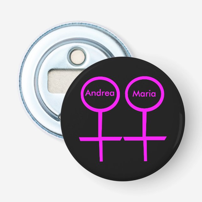Lesbian Lovers Customisable Bottle Opener (Front)