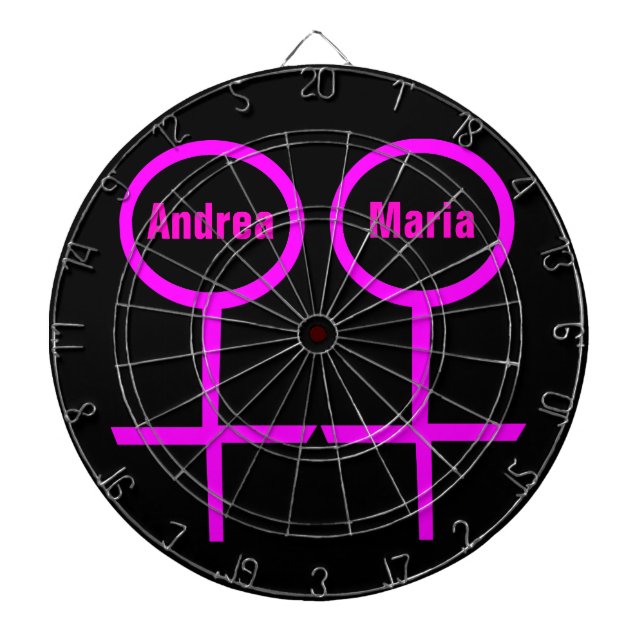 Lesbian Lovers Customisable Dartboard (Front)
