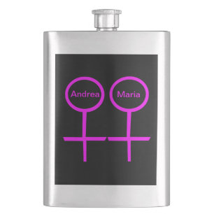 Lesbian Lovers Customisable Flask