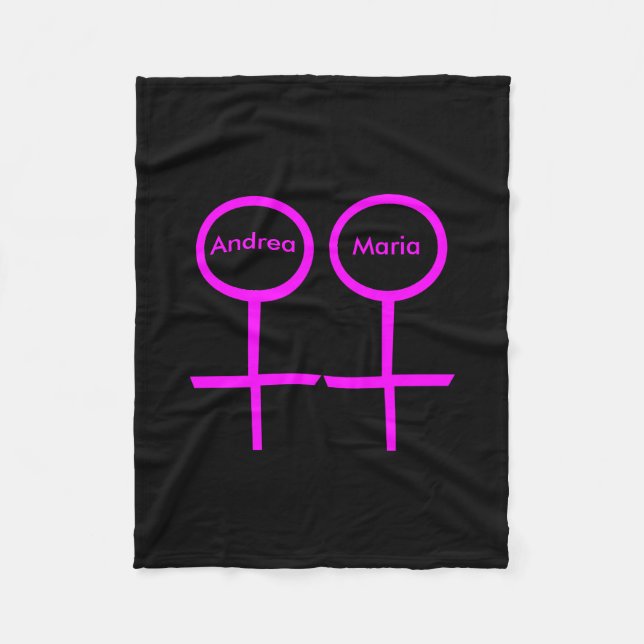 Lesbian Lovers Customisable Fleece Blanket (Front)