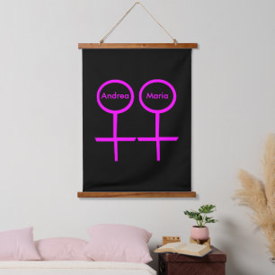 Lesbian Lovers Customisable Hanging Tapestry