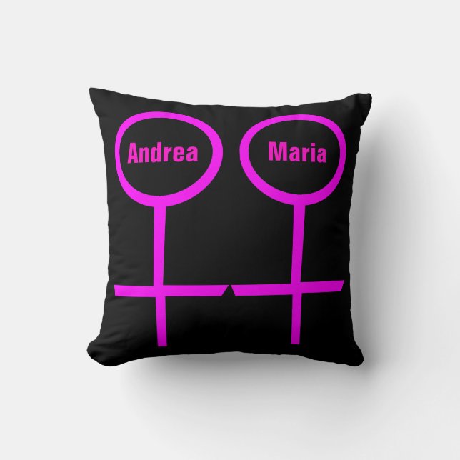 Lesbian Lovers Customisable Pillow (Front)