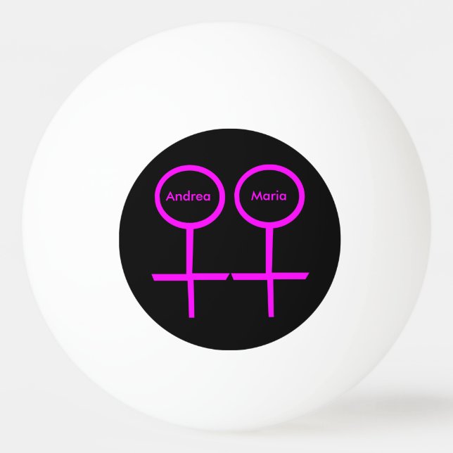 Lesbian Lovers Customisable Ping Pong Ball (Front)