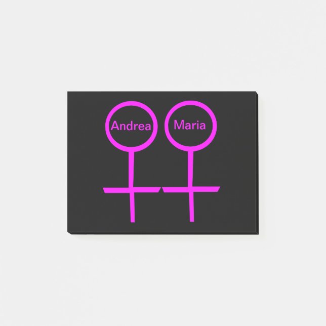 Lesbian Lovers Customisable Post it notes Pad (Front)