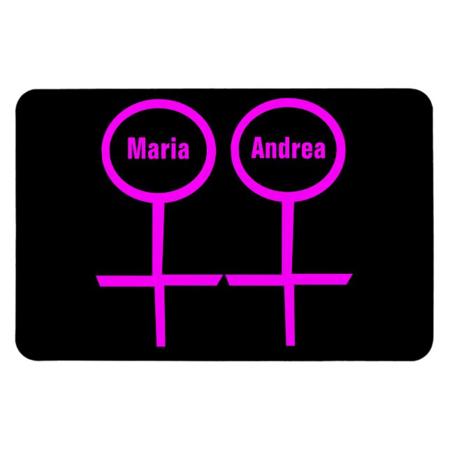 Lesbian Lovers Customisable Premium Magnet (Horizontal)