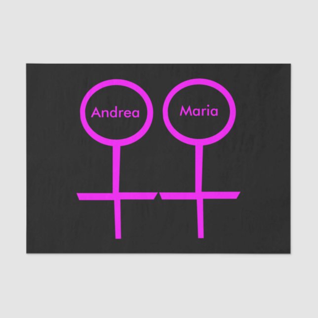 Lesbian Lovers Customisable Tissue Paper (Front)