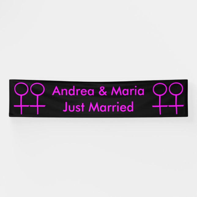 Lesbian Lovers Personalised Banner (Horizontal)