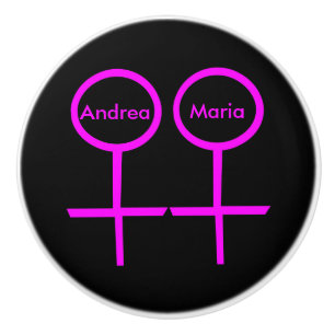 Lesbian lovers Personalised Ceramic Knob