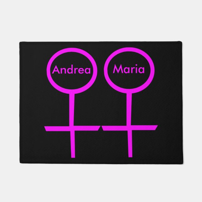 Lesbian Lovers Personalised Doormat (Front)