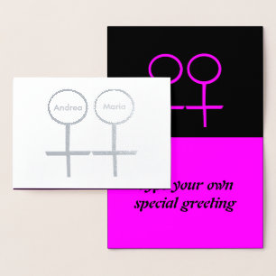Lesbian Lovers Personalised Foil Card