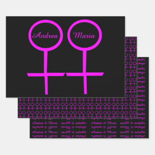 Lesbian Lovers Personalised Gift Wrap Set