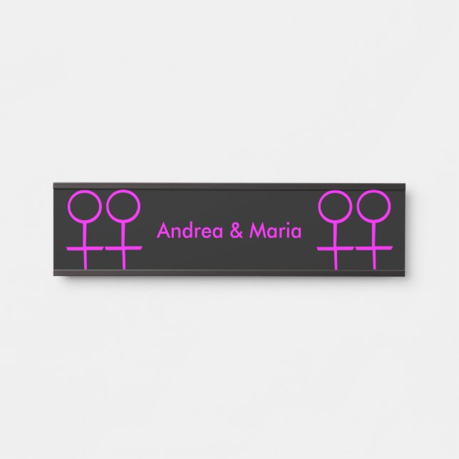 Lesbian Lovers Personalised Hanging Sign (Front)