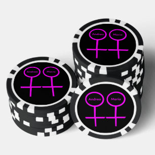 Lesbian Lovers Personalised Poker Chips