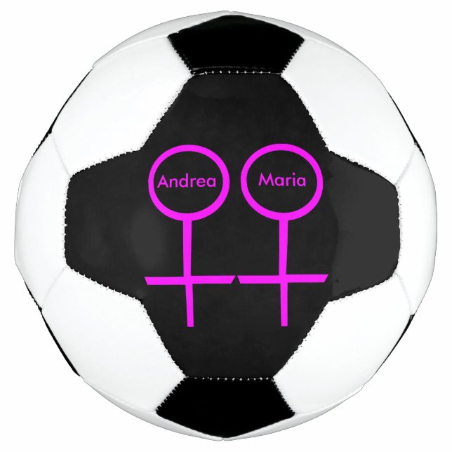 Lesbian Lovers Personalised Soccer Ball (Front)