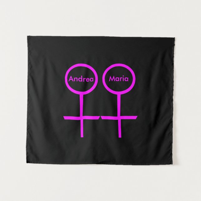 Lesbian Lovers Personalised Tapestry (Front (Horizontal))