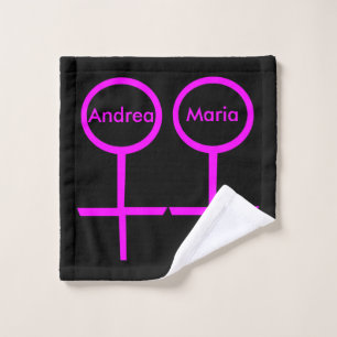Lesbian Lovers Personalised Wash Cloth
