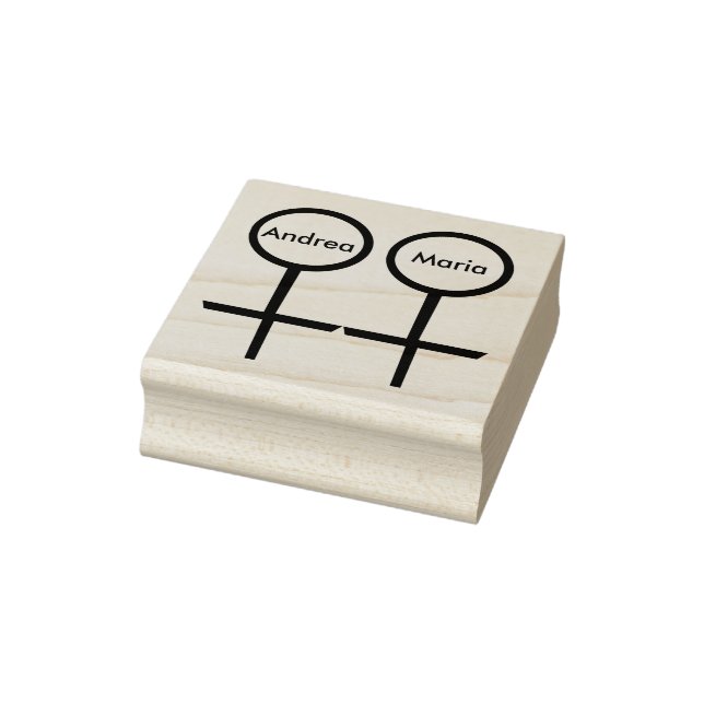 Lesbian Lovers Personalised Wood Art Stamp (Stamp)