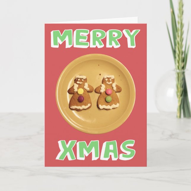 Lesbian "Merry Xmas" Card (with message) (Front)