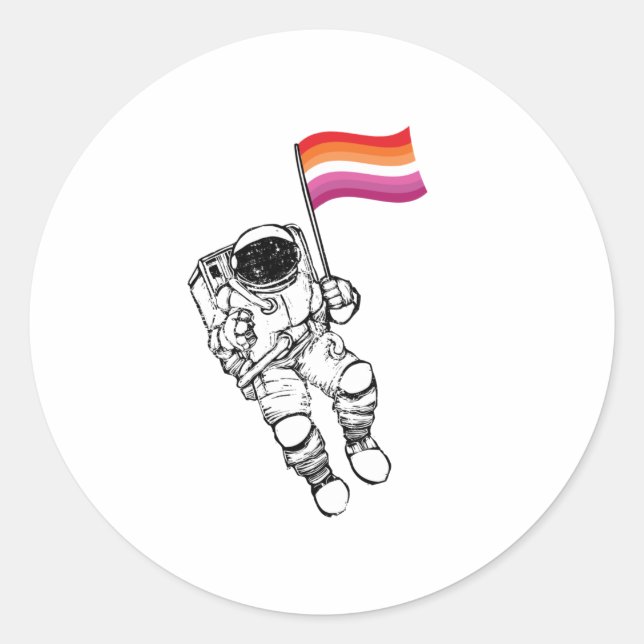 Lesbian Moonwoman Pride Classic Round Sticker (Front)