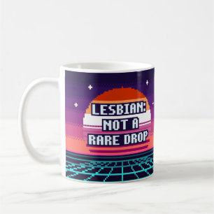 Lesbian: Not A Rare Drop Pride Pixel Mug