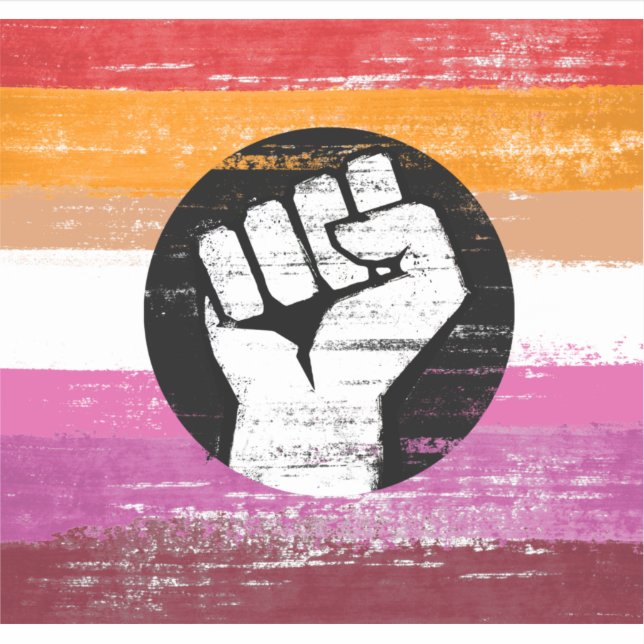 Lesbian Painted Protest Flag (Front)