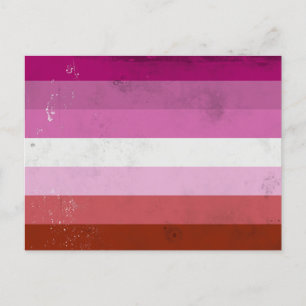 Lesbian Pink Flag Holiday Postcard