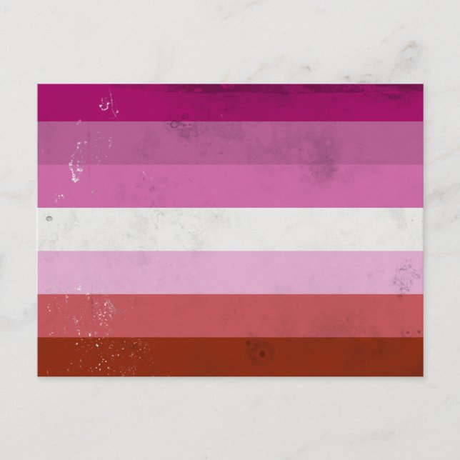Lesbian Pink Flag Holiday Postcard (Front)