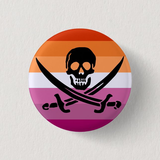 Lesbian Pirate Pride Flag Button (Front)
