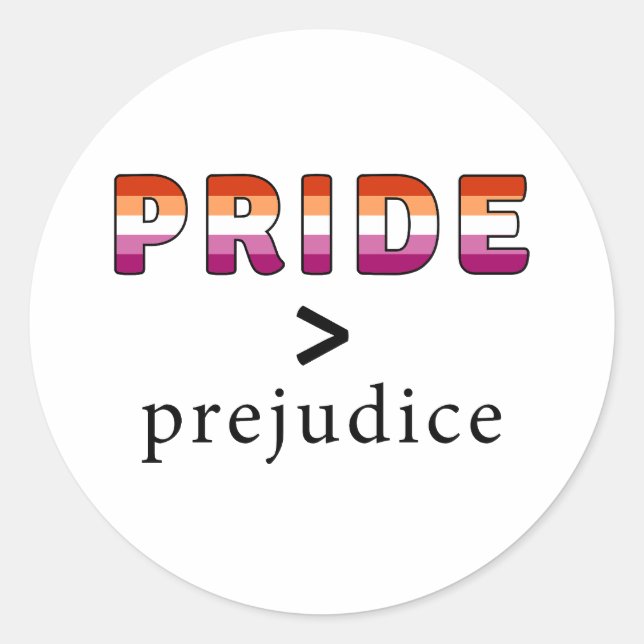 Lesbian Pride and Prejudice confetti Classic Round Sticker (Front)