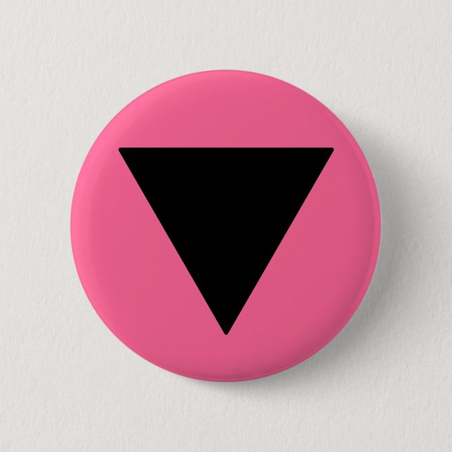 Lesbian Pride Black Triangle 6 Cm Round Badge (Front)