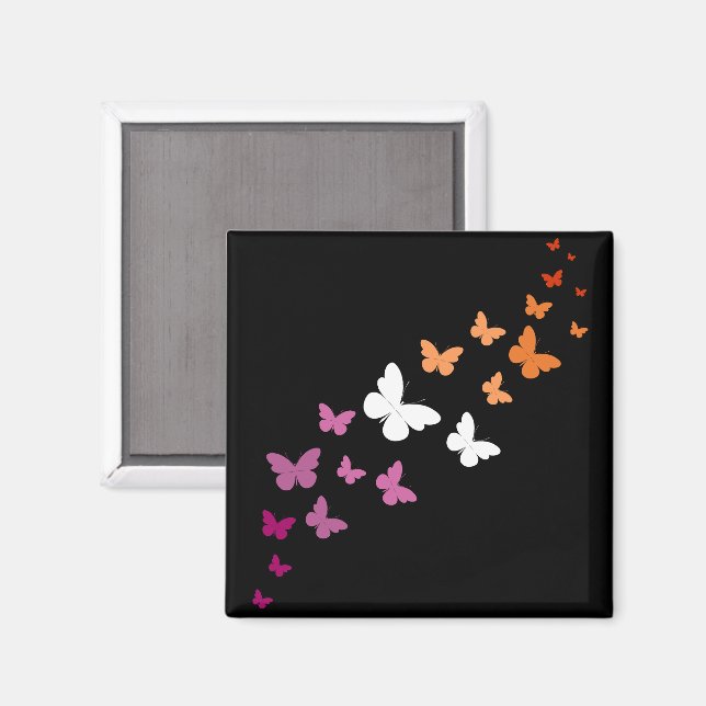 Lesbian Pride Butterfly Trail Magnet (Front/Back)